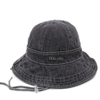 Boston Vintage Denim Wide Brim Bucket Hat