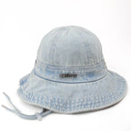 Boston Vintage Denim Wide Brim Bucket Hat
