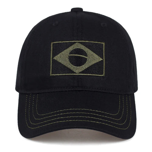 Black Brazil Flag Baseball Cap