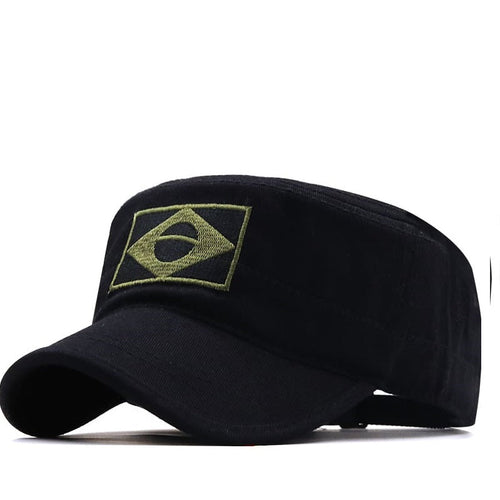 Black Cotton Army Cap