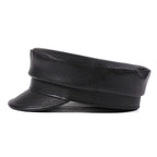 Bremen Black Genuine Leather Sailor Cap