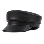Bremen Black Genuine Leather Sailor Cap