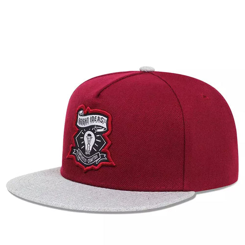 Red Bicolor Snapback Cap back view