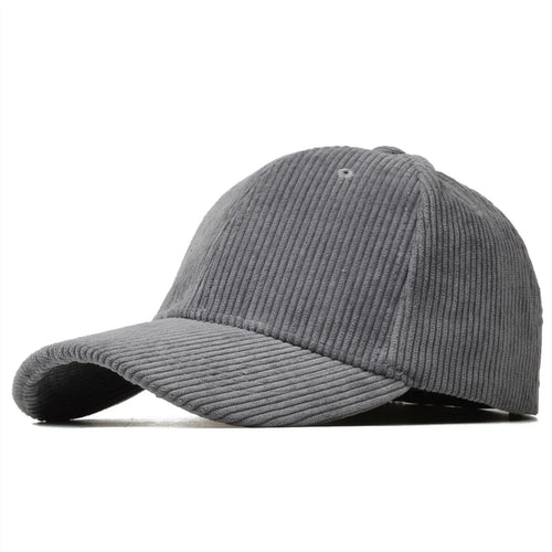 Gray Corduroy Baseball Cap