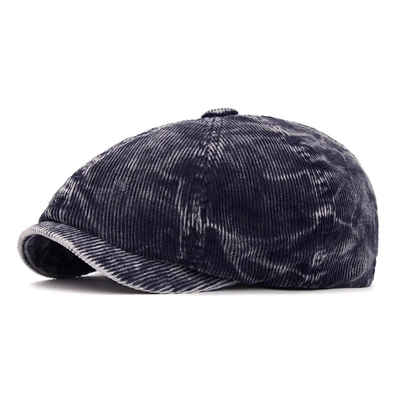 Navy blue Newsboy Cap - British Style Corduroy Hat