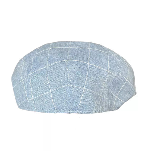 Blue Cotton Flat Cap back view