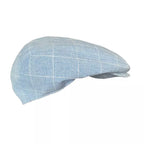British Plaid Blue Cotton Flat Cap