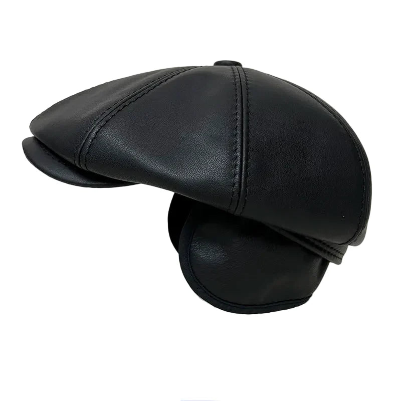 Brixton Winter Genuine Leather Earflaps Newsboy Cap