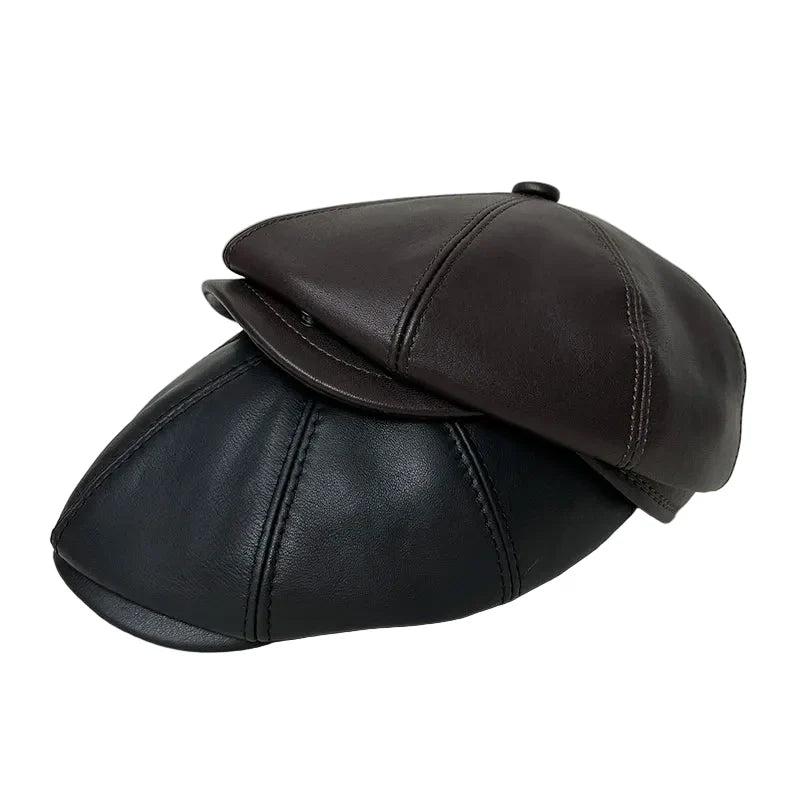 Brixton Winter Genuine Leather Earflaps Newsboy Cap