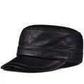 Broderick Black Genuine Leather Army Cap
