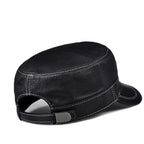 Broderick Black Genuine Leather Army Cap