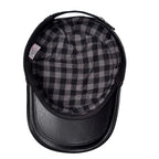 Broderick Black Genuine Leather Army Cap
