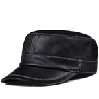 Broderick Black Genuine Leather Army Cap