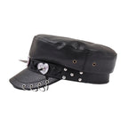 Broken Hearts Gothic Leather Sailor Cap