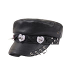 Broken Hearts Gothic Leather Sailor Cap