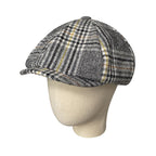 Brooklyn Gray Tartan Wool Newsboy Cap