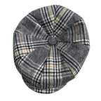 Brooklyn Gray Tartan Wool Newsboy Cap