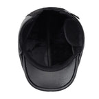 Brosnan Winter Earflaps Leather Duckbill Flat Cap