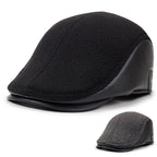 Brosnan Winter Earflaps Leather Duckbill Flat Cap