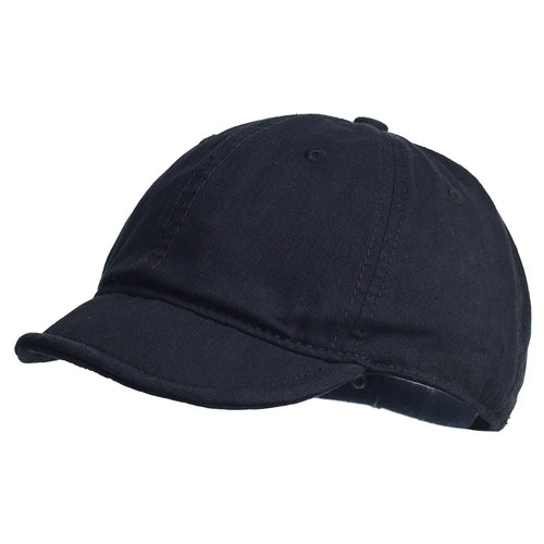 Black Cotton Baseball Cap Short Brim