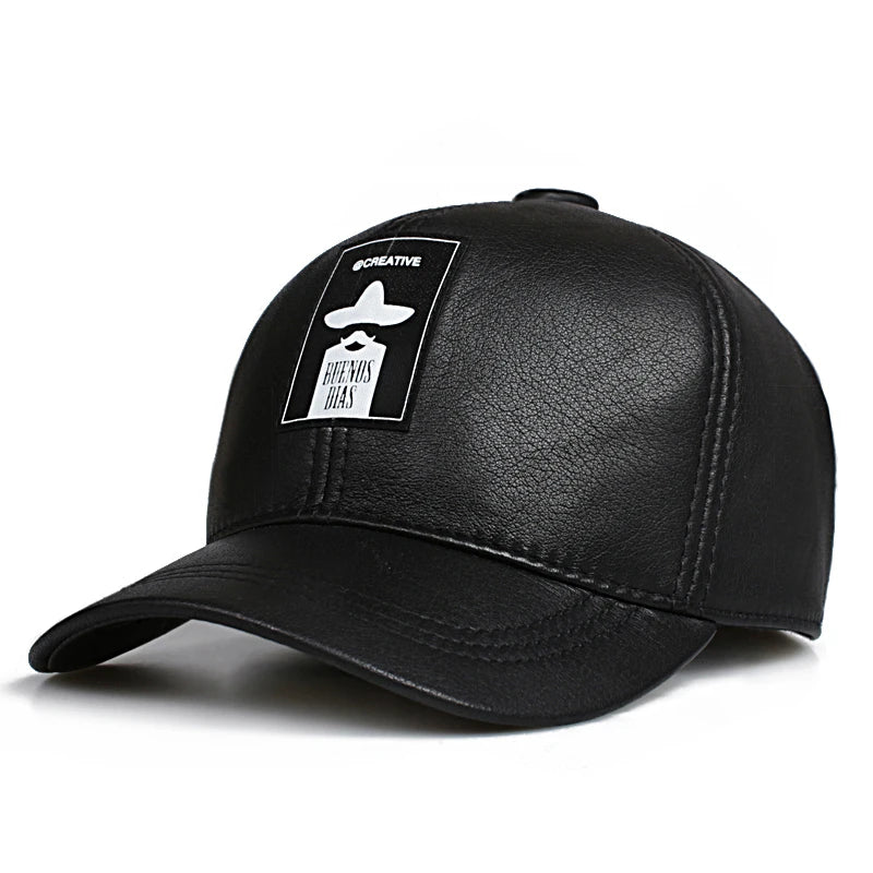 Buenos Dias Genuine Leather Baseball Cap