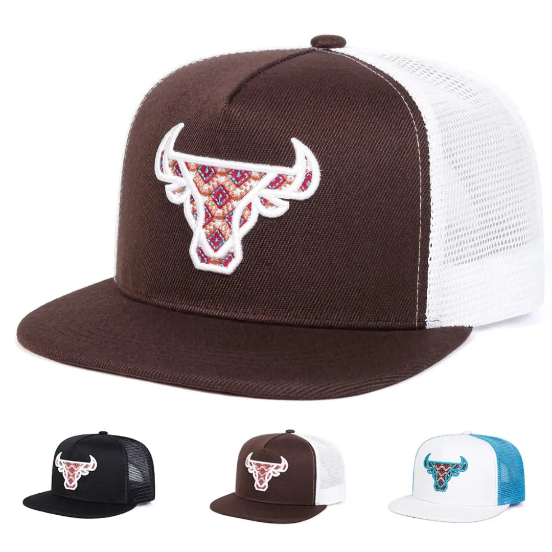 Bull Head Trucker Snapback Cap