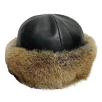 Burlington Winter Natural Rabbit Fur Leather Docker Cap