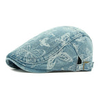 Butterflies Denim Flat Cap