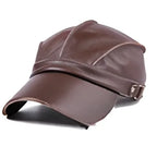 Cadet Striped Genuine Leather Baseball Cap