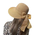 Calabria Summer Bowknot Straw Bucket Hat