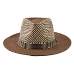 Calabria Summer Chevron Straw Fedora Hat