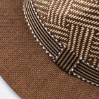 Calabria Summer Chevron Straw Fedora Hat
