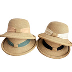 Calabria Sun Straw Rolled Brim Bucket Hat