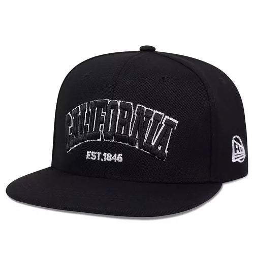 Black Snapback Cap back view