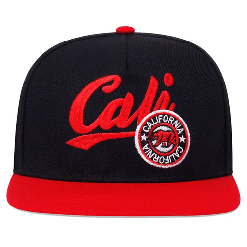 Black and red Snapback front view