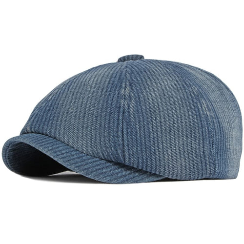 Blue Corduroy Newsboy Cap