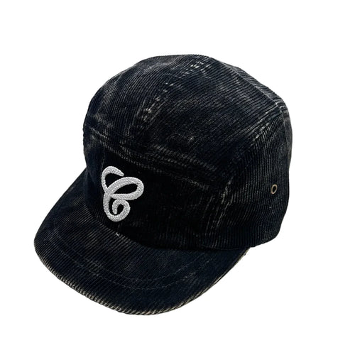 Black Corduroy 5-Panels Cap
