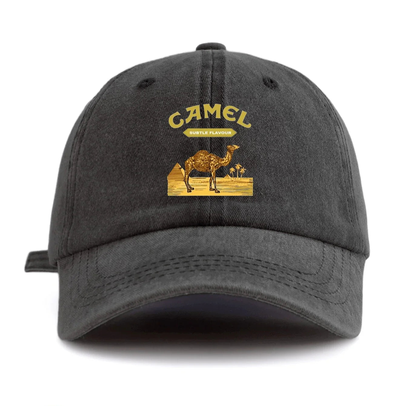 Camel Tobacco Washed Cotton Baseball Cap