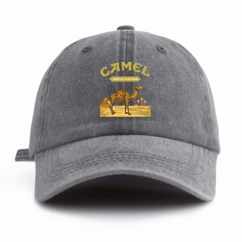 Camel Tobacco Washed Cotton Baseball Cap