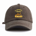 Camel Tobacco Washed Cotton Baseball Cap