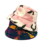 Camouflage Print Fur Bucket Hat