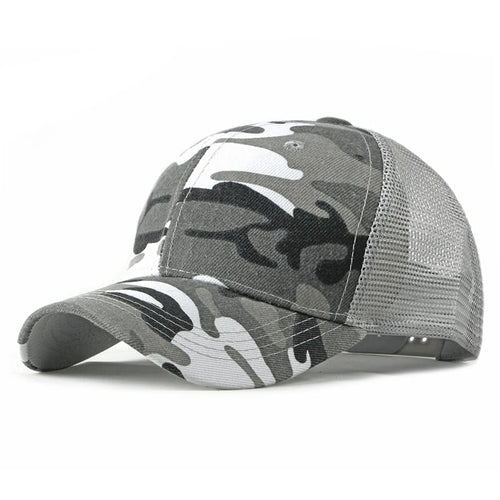 Gray Camouflage Trucker Cap