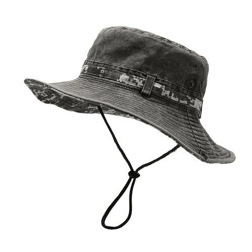 Gray Camouflage Bucket Hat