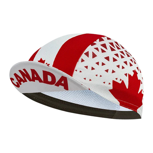 White and red Canada Flag Cycling Cap