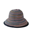Cannes Summer Striped Straw Wide Brim Bucket Hat