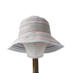 Cannes Summer Striped Straw Wide Brim Bucket Hat