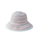 Cannes Summer Striped Straw Wide Brim Bucket Hat
