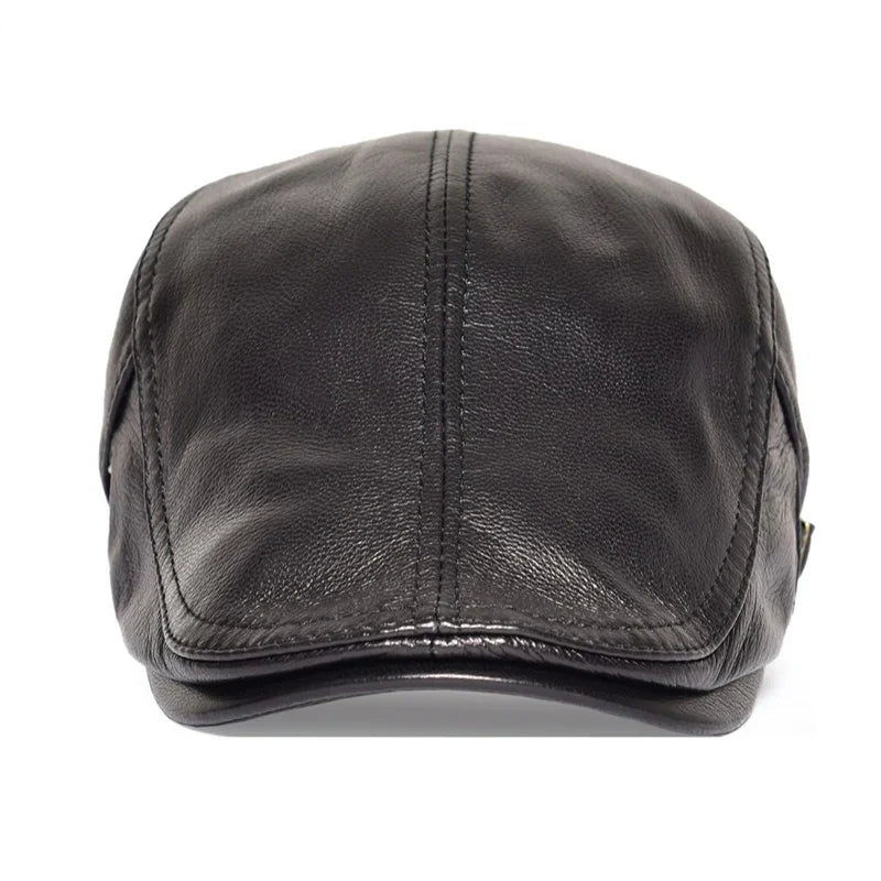 Capote Genuine Leather Flat Cap