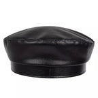 Carennac Black Leather Sailor Cap