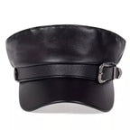 Carennac Black Leather Sailor Cap